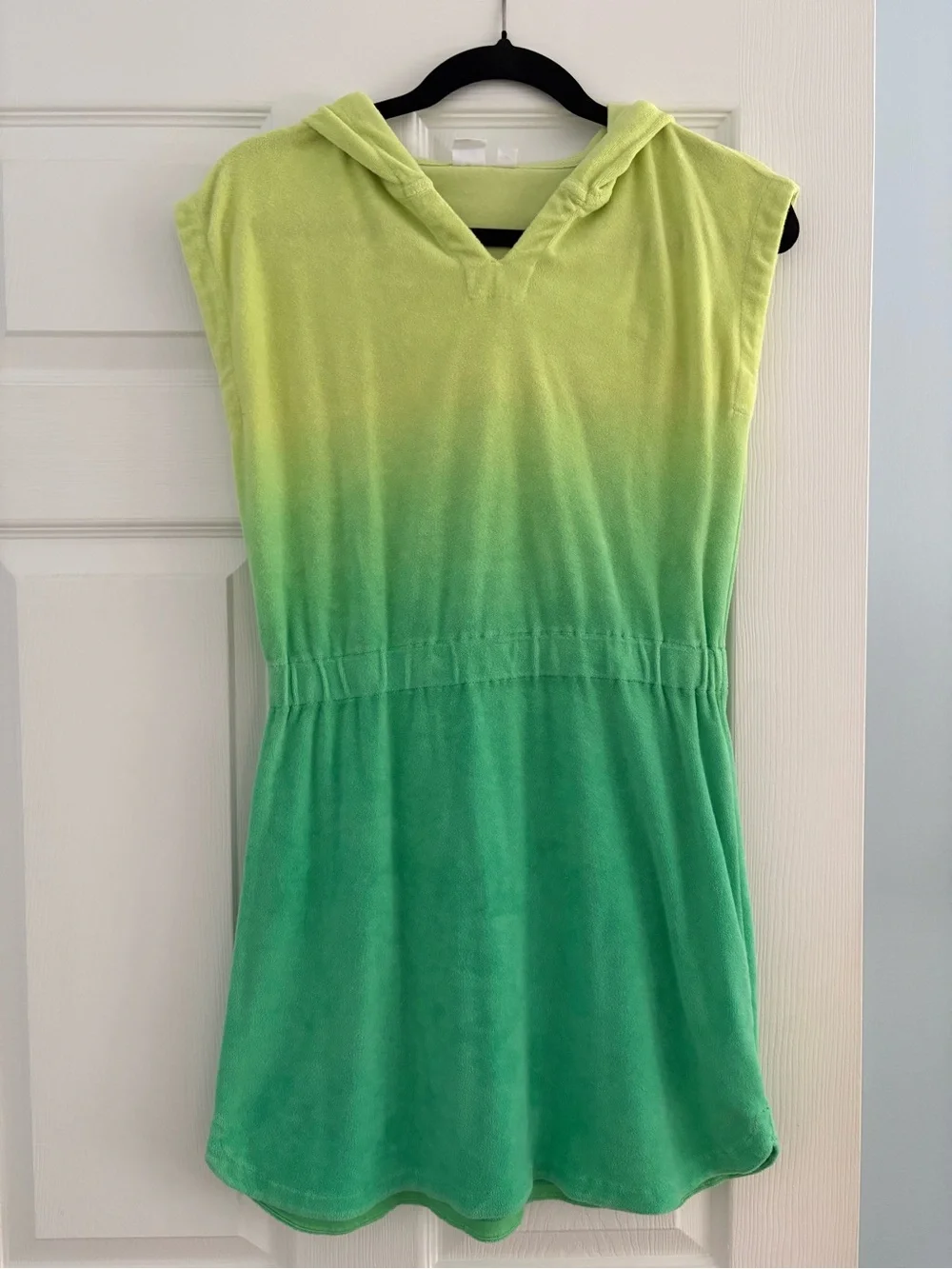 GAP Yellow to Green Ombre Hooded Terry Dress